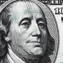 description: a close-up of a $100 bill with the portrait of a founding father.