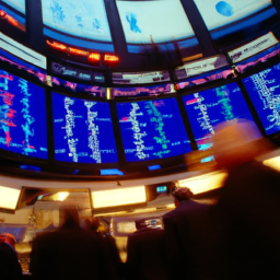 description: an anonymous image depicting a bustling stock exchange floor with traders and monitors, symbolizing the dynamic nature of financial markets.