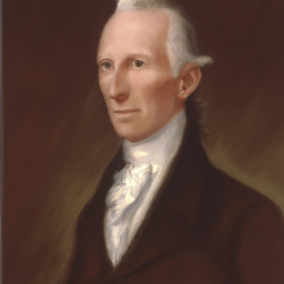 description: a portrait of a distinguished-looking man in formal attire, believed to be james monroe, the fifth president of the united states.