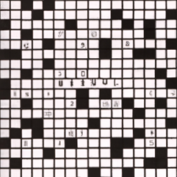 description: An anonymous image of a crossword puzzle with a mix of numbers and words. The puzzle is partially filled in with black squares indicating empty spaces.