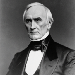 description: an anonymous image showing a portrait of the 11th president of the united states, james k. polk. the portrait depicts a serious-looking man with a receding hairline and a beard. he is dressed in formal attire, wearing a dark suit and a tie.
