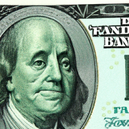 description: a close-up of a $100 bill, featuring the portrait of benjamin franklin on the front and a green strip on the right side. the bill is slightly crumpled and has visible creases.