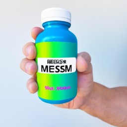 description: an image depicting a person holding a bottle of msm supplement with a colorful label, representing the versatile uses and benefits of the product.