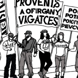 An image of an activist group promoting progressive values and engaging in political activism.