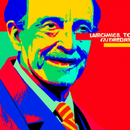 description: an anonymous image depicting a stylized portrait of a prominent political figure with a combination of vibrant colors and bold typography, evoking a sense of optimism and change.