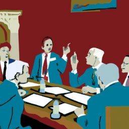 description: an image depicting a group of politicians engaged in a discussion during a parliamentary session. the image emphasizes the importance of political decision-making and strategic planning.