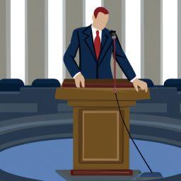 A man in a suit standing in front of a microphone testifying in front of a congressional hearing.