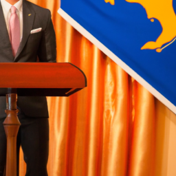 description: a photo of a man in a suit standing at a podium with a florida flag behind him. the image is anonymous and does not include the name or face of the man.
