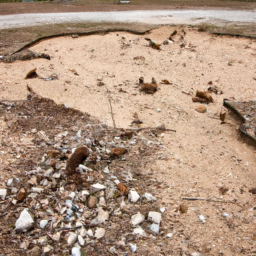 description: an image of cracked ground with debris scattered around, indicating the aftermath of an earthquake in west texas.