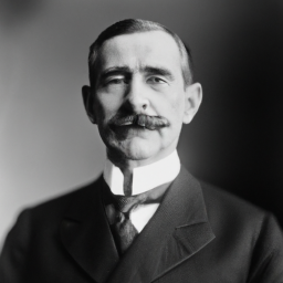 description: an anonymous image representing the presidency of the 28th president of the united states. the image depicts a portrait of a man, facing forward, with a serious expression. the man has a well-groomed mustache and is wearing a suit and tie. the image captures the essence of a statesman-like figure, emphasizing the authority and power associated with the presidency.