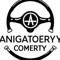 An agency logo hovering above a vehicle with its steering wheel detached.