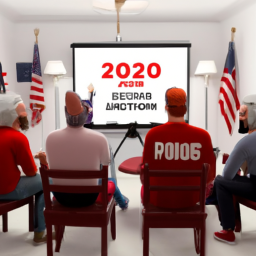 A group of people gathered in a room, discussing the upcoming 2024 presidential primary election season.